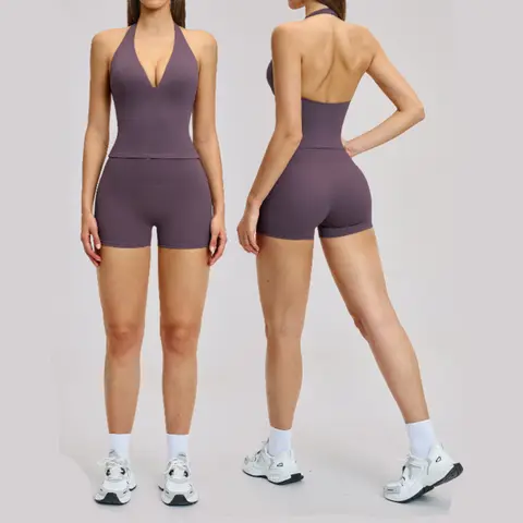 2PCS Gym Set Women s Sportswear Yoga Set High Waist Shorts Set Backless Tights Bra Vest Stretch Buttocks Lift Shorts Yoga Suit