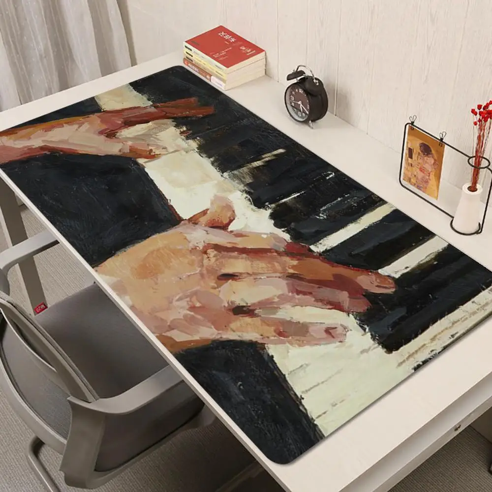 Alas Mouse Piano Hands Multi-Ukuran Anti-Selip untuk Gaming, Alas Mouse Gamer E-Sports, Alas Keyboard Mekanik XXL untuk Meja