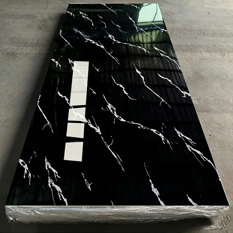 2026 Modern Geometric Marble Panel PVC Sheet Damask 3D for Commercial Residential Bathroom Hotel Use Fireproof Moisture-Proofpro