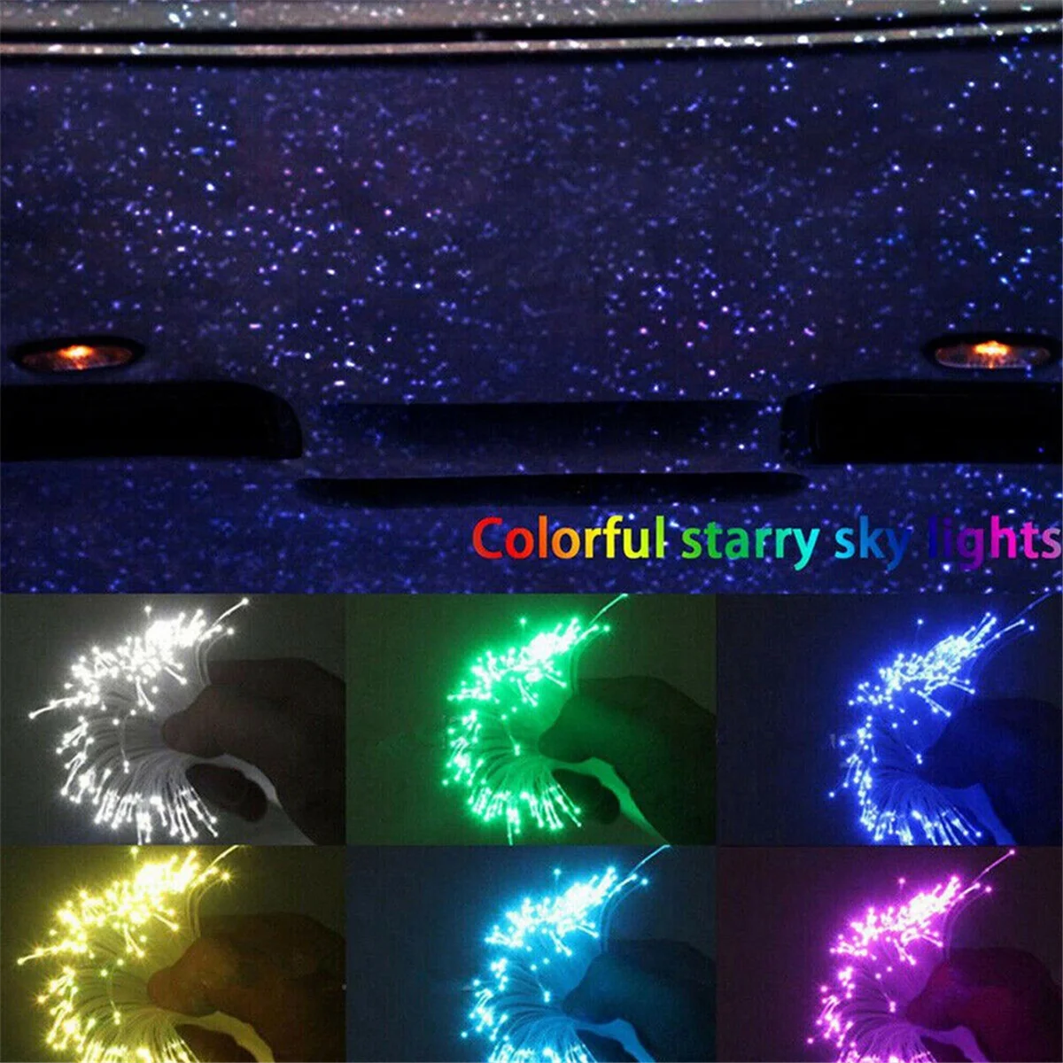 500Pcs Fiber Optic Car Home Headliner Star Light Kit Roof Ceiling Lights Remote