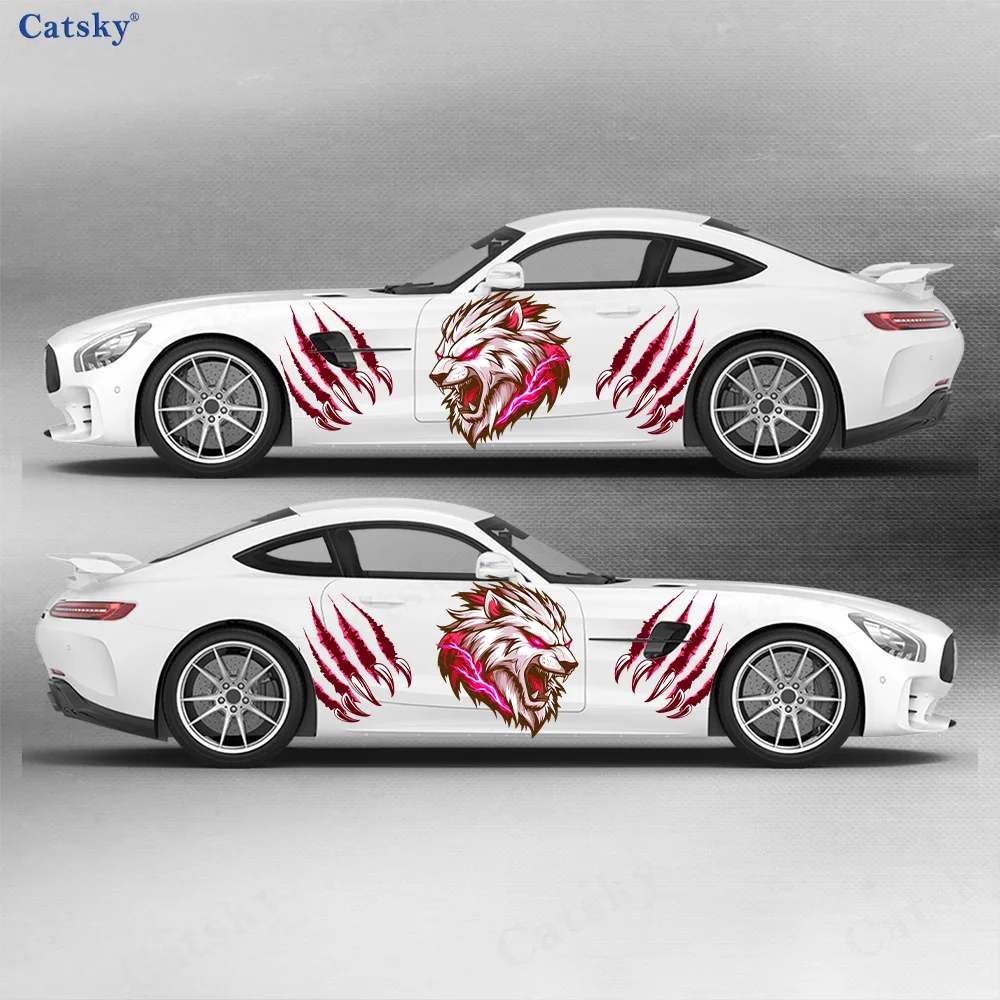 Fierce Animals and Sharp Claws Car Vinyl Wraps Decal Self-adhesive PVC Sticker Suitable for Trucks SUV Decor Auto Accessories