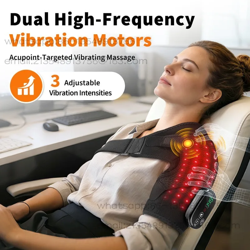 Electric heating shoulder pad vibration massage heating neck joint physiotherapy instrument intelligent timing shoulder massager