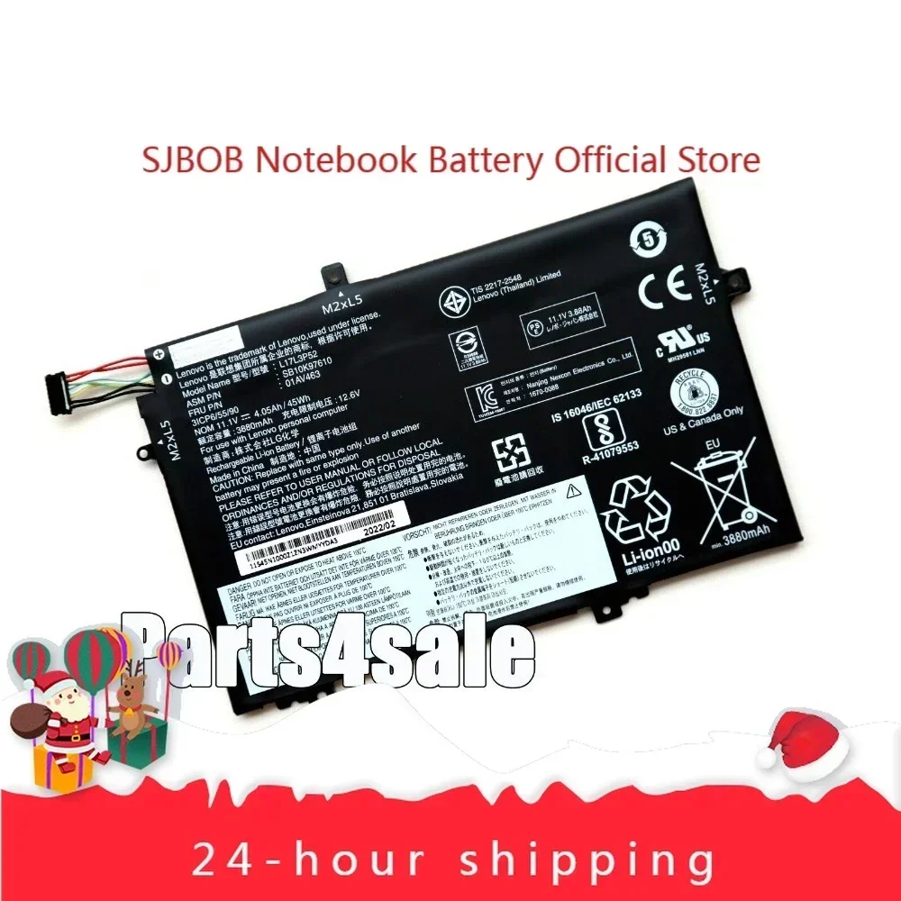 2025 New  L17L3P52 L17C3P52 L17M3P53 Battery for ThinkPad L480 L580 Series Laptop battery