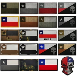 Chile Flag IR Reflective Tactical Patch  Chile Flag Applique PVC Rubber Armband Backpack Hat Sticker Patch for Clothing