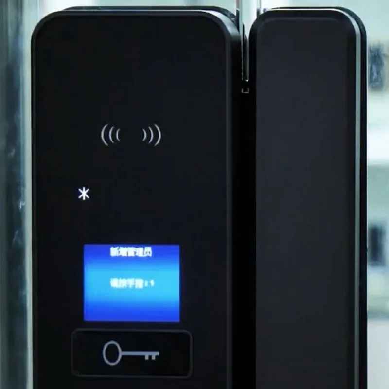 Double door glass door lock, password fingerprint swipe card, no opening, intelligent remote unlocking