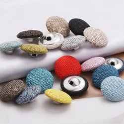 10 pezzi bottoni con gambo in metallo rivestito in tessuto colorato per abbigliamento cucito fai da te cappotto borsa per abiti cuscino da tiro decorazione per cucire 15-30mm