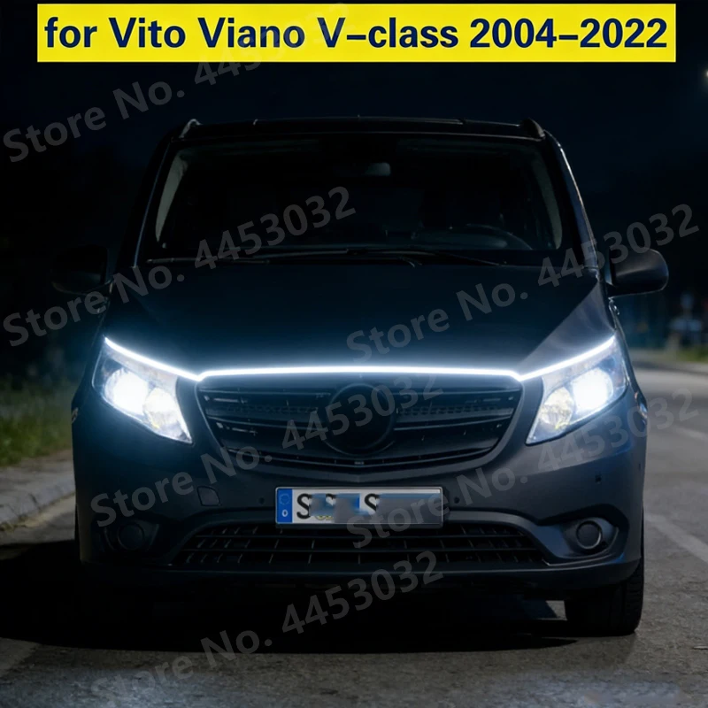 DRL LED Car Headlight For Mercedes Benz V-Class Vito Viano 2004-2022 Scan Starting Daytime Running Light Waterproof Fog Light