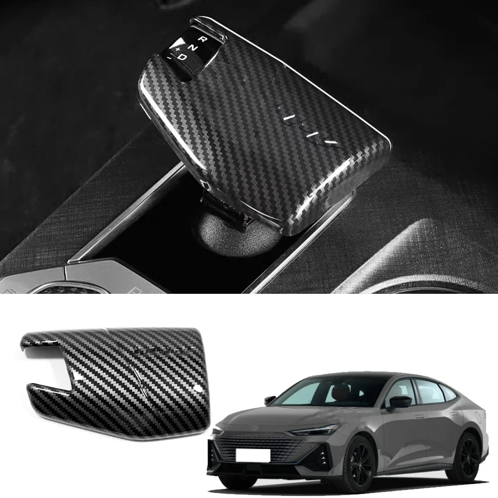 Carbon Fiber Gear Head Shift Knob Switching Grip Cover Trim Molding For Changan UNI-V Univ 2021 2022 Car Accessories 2023