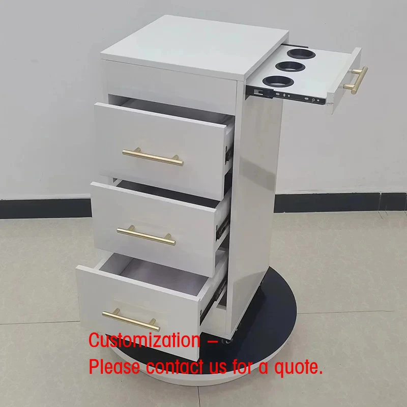 custom.Rolling Salon Trolley Hair Color Cart with 3 Dryer Holders Hair Stylist
