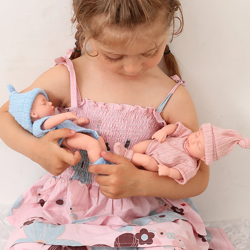 20cm Vinyl-Reborn-Babypuppen mit Kleidung, 8-Zoll-Neugeborenen-Babypuppe, wasserdichte Bebe-Puppe, niedliche Minipuppe für Mädchen, Geburtstagsgeschenke – Detail 1