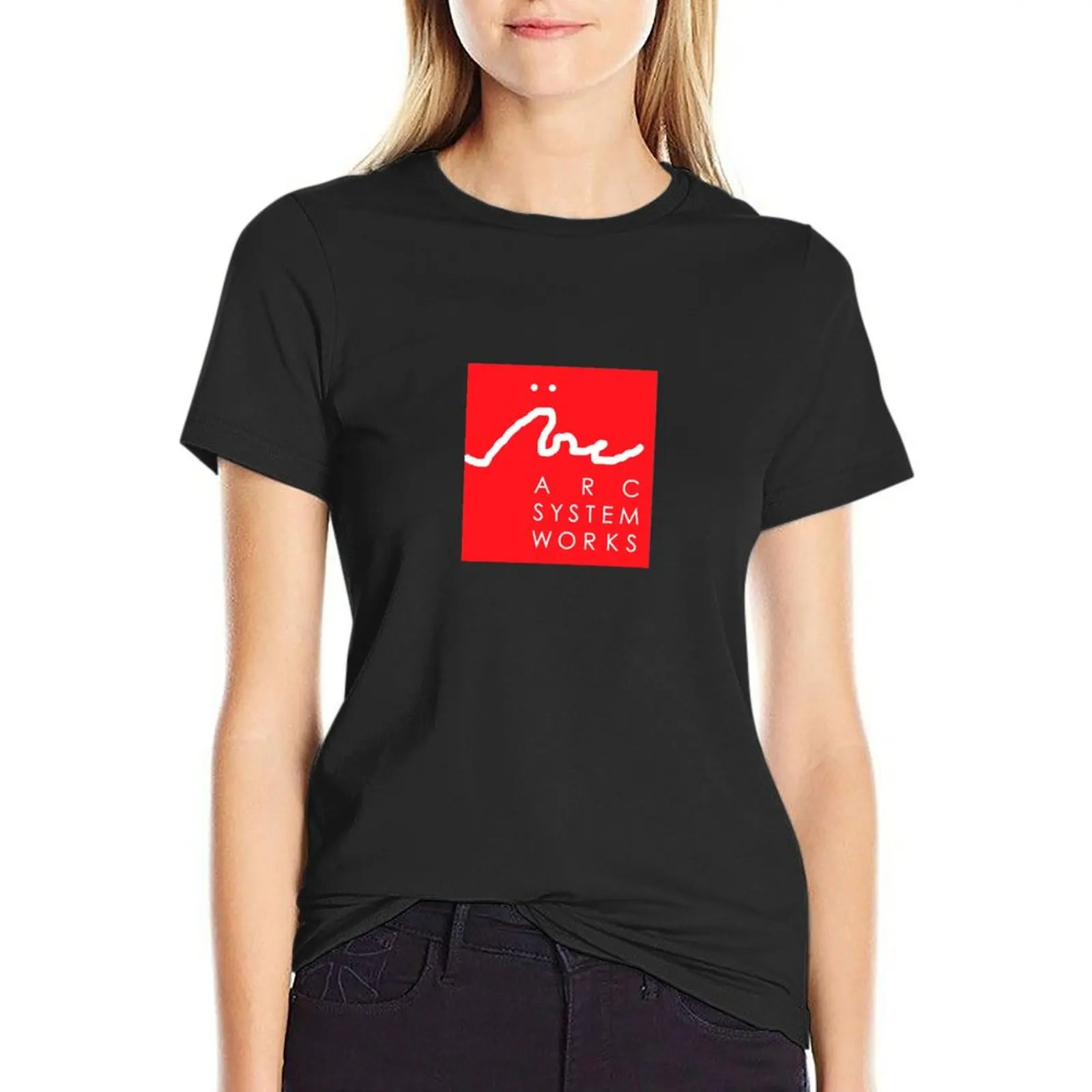 Arc System Works (アークシステムワークス) Logo T-Shirt hippie clothes funny summer tops ariat shirts for Women