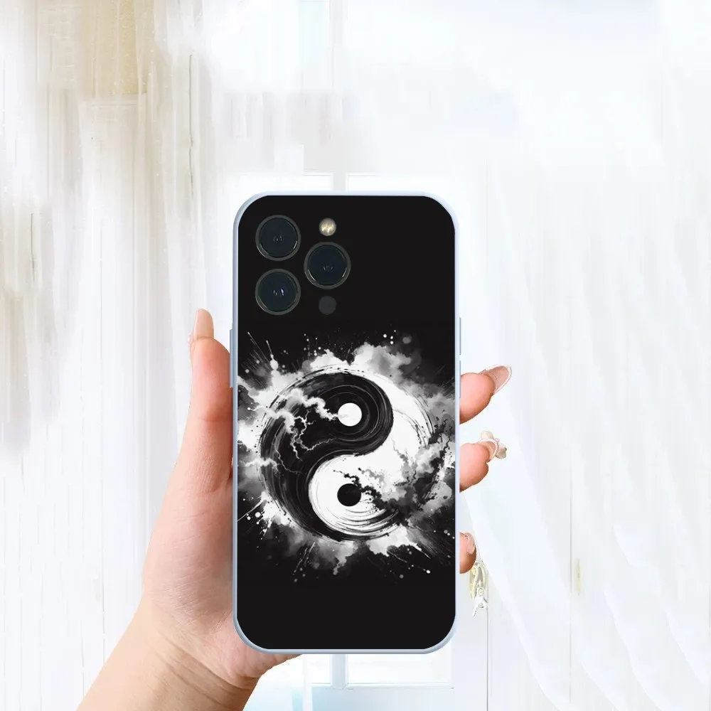 Eight Diagrams Taiji Yin Yang Cover  Phone Case For iPhone 14 13 12 11 Pro Max XS Max X XR 7 8 Plus Mini Blue TPU material