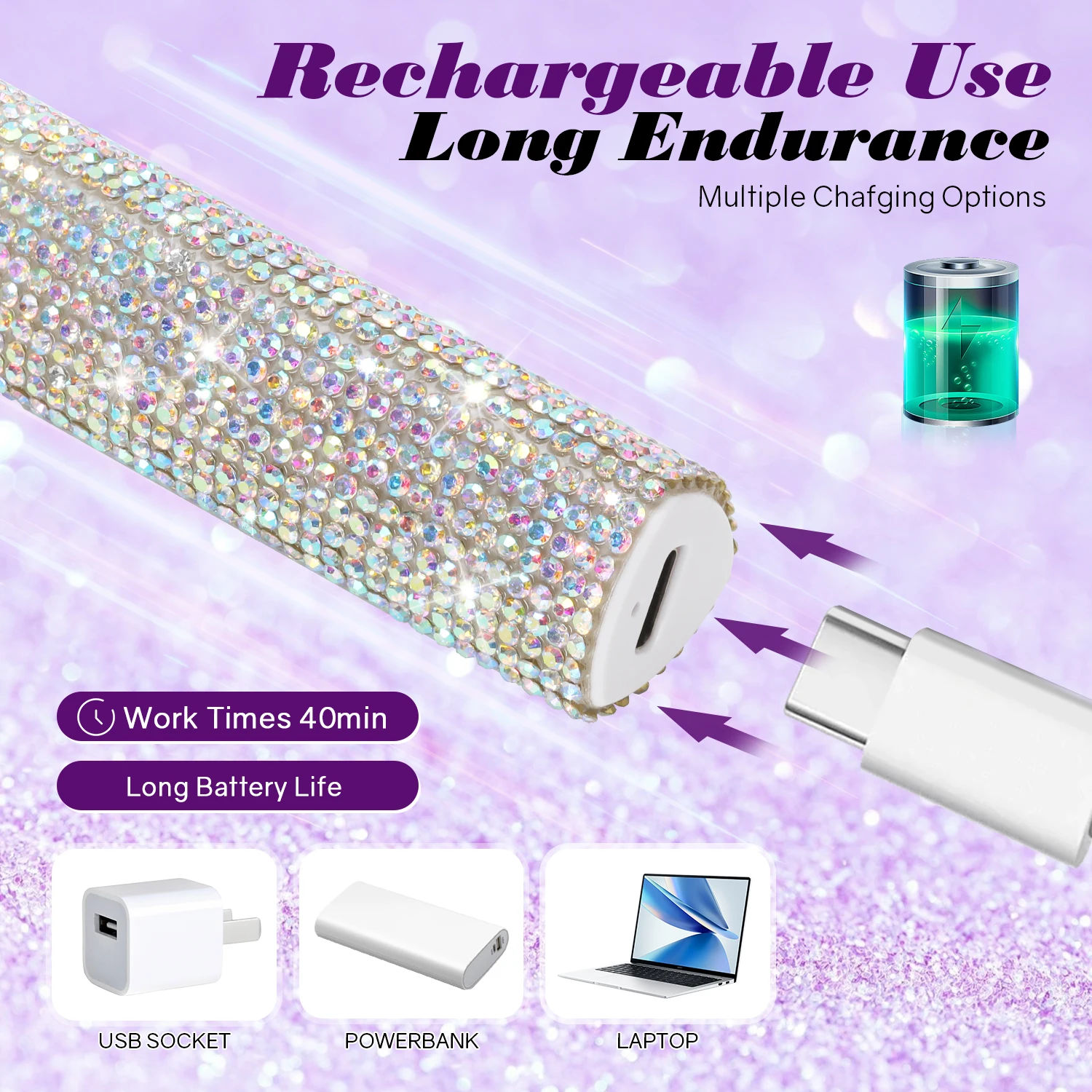 Handheld UV LED Lampe Für Nägel Tragbare Wiederaufladbare Nagel Trockner Für Die Aushärtung Alle Nägel Gel Maniküre Lampe Taschenlampe Mit Diamanten