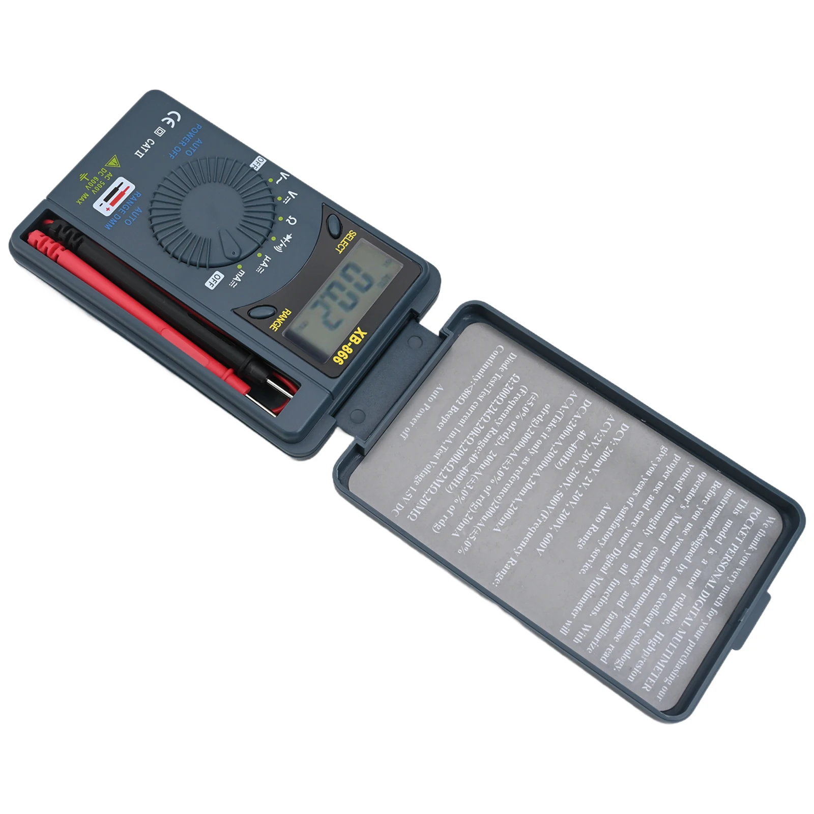 

Цифровой мультиметр, вольтметр, тестер XB866 115x70x20 мм, 500 В переменного тока, 80 %, звуковой сигнал, измерительный инструмент переменного/постоянного тока, тестер вольтметра