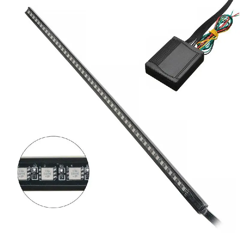 High Quality 22inch 48LED RGB Car Scanner Knight Rider Strobe Flash Light Strip+Remote For Car LED Lights Tools Car Accessories