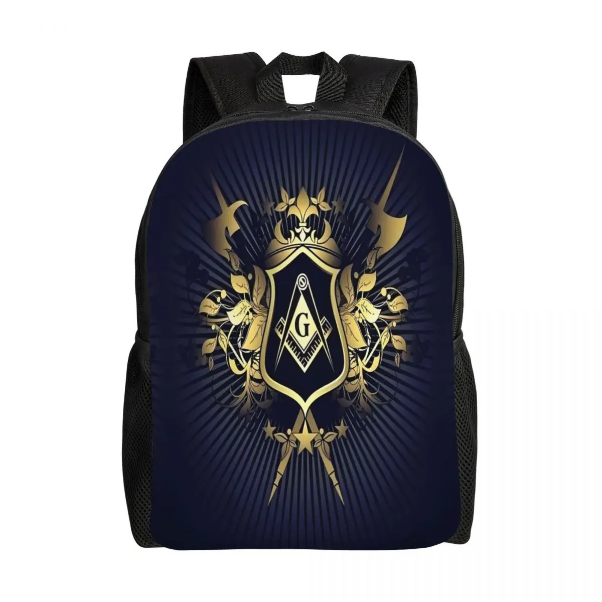 Custom Freemason Mason Symbol Backpacks for Women Men Waterproof College School Classic Masonic Freemasonry Bag Printing Bookbag