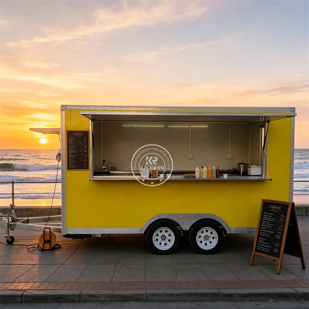 

Commercial Mobile BBQ Food Truck Pizza Coffee Juice Ice Cream Cart Coffee Food Trailer Mobile Catering Trailer Fully Equipped