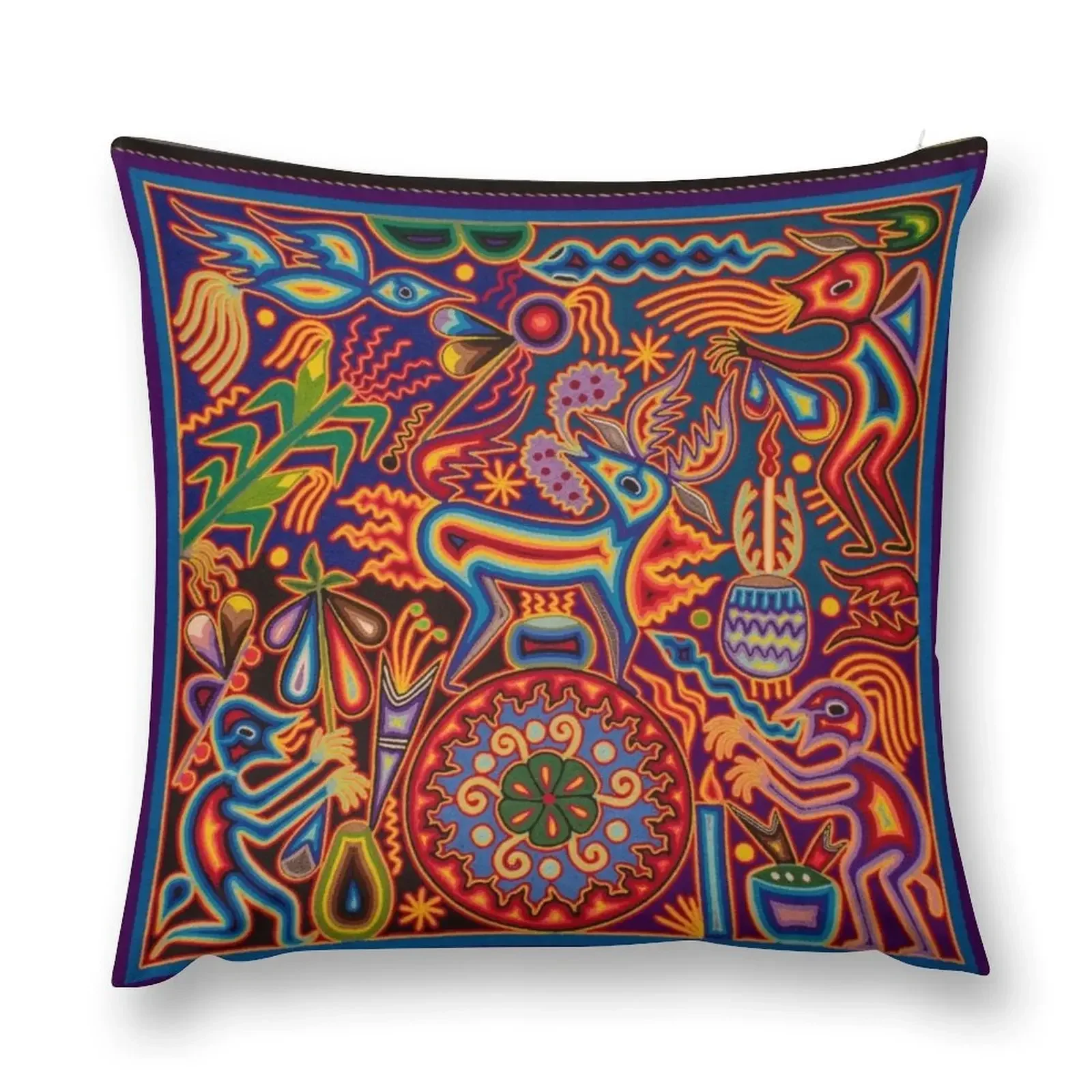 Huichol Throw Pillow sleeping pillows Cushion Cover Pillow Decor pillow