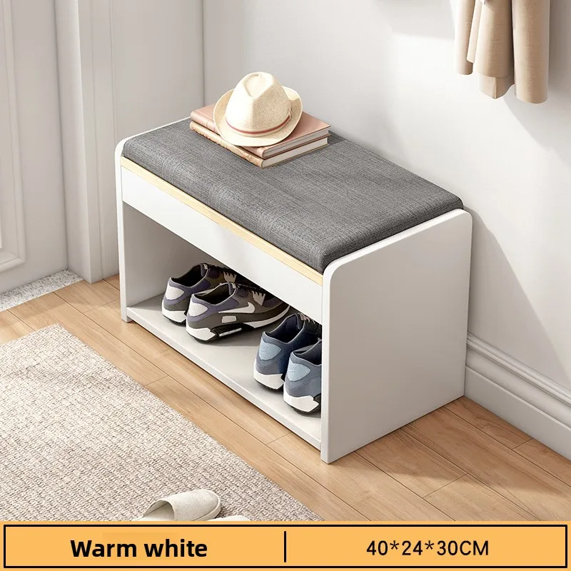 Shoe changing stool household simple multi-layer indoor soft bag can sit on shoe stool storage rack small door shoe cabinet image 3