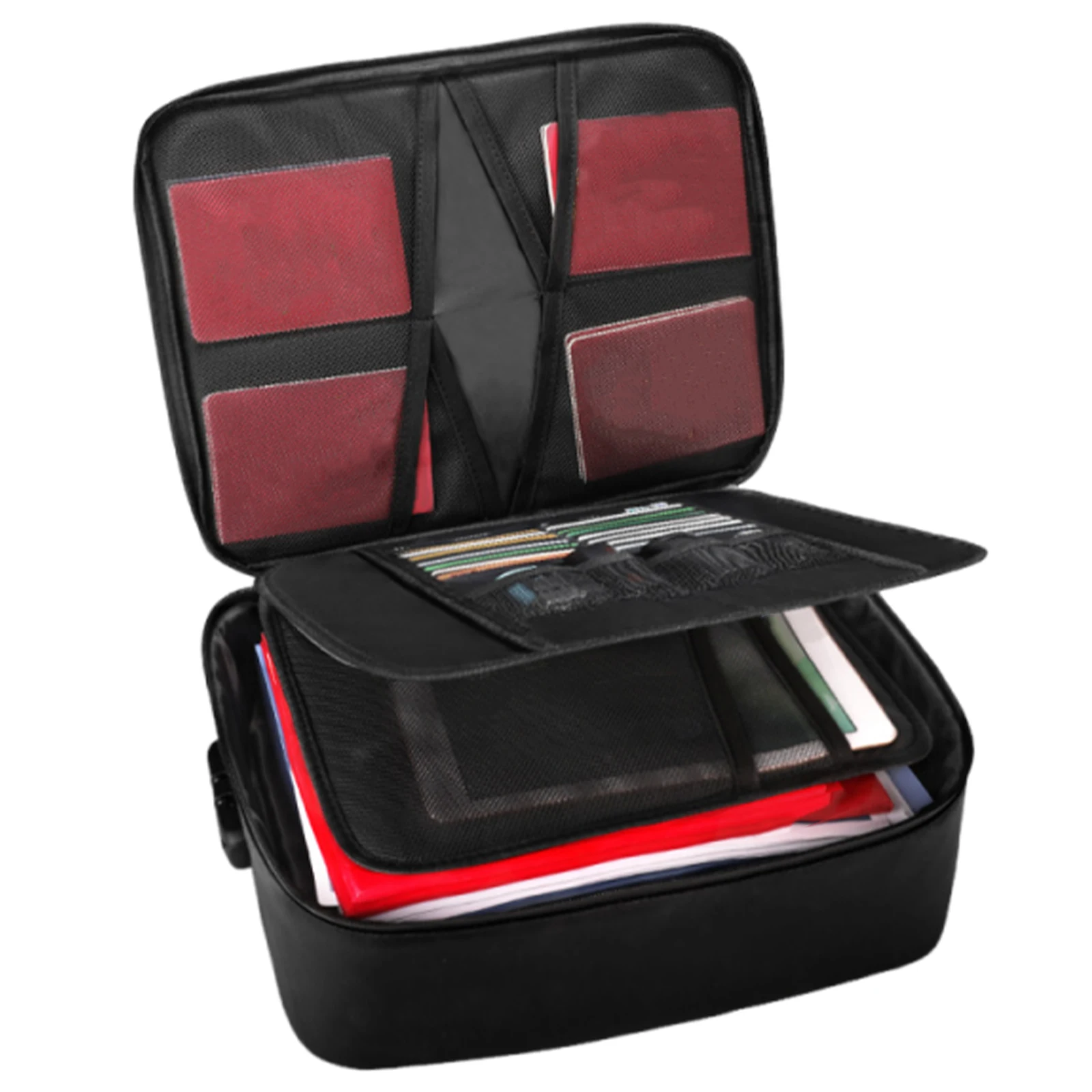 

Portable Travel Home Organizer Bag with Lock Document Safe Box with Water-Resistant Zipper for Him Office Laptop Files Gifts