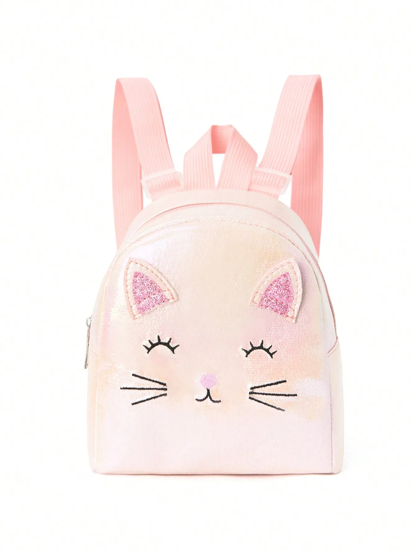 1pc Cute Cartoon Cat Embroidered Children\'S Backpack, For Girls, Kindergarten, School, Travel And Vacation, Holiday Gift