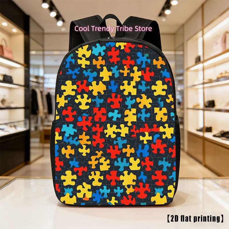 Caring for Autism, Lightweight, Large-Capacity Unisex Backpack with Adjustable Shoulder Straps, Side Pockets, Suitable for Casua