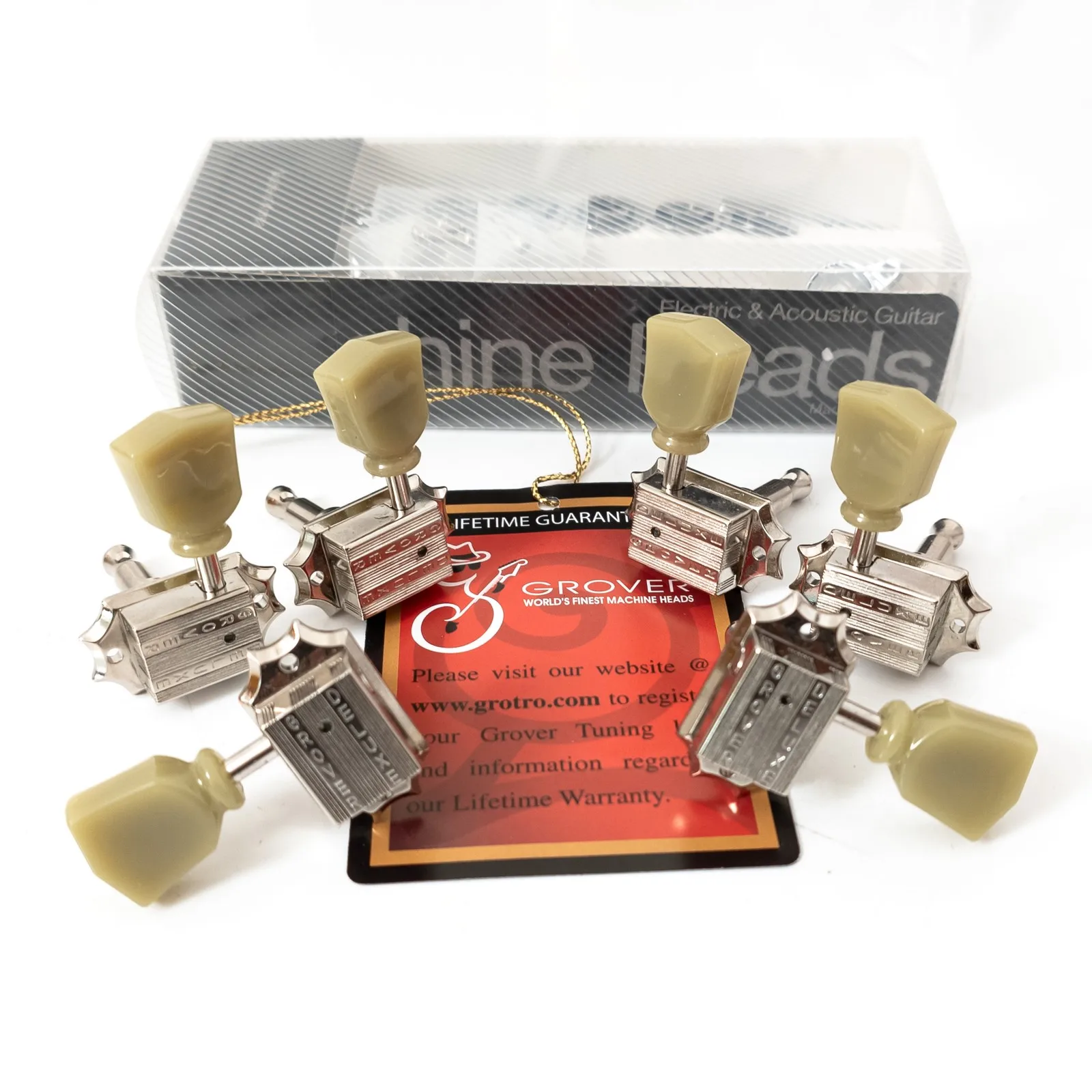 Vintage Deluxe Guitar Tuning Pegs 3L3R Chrome Machine Heads Tuners Keys Made in Taiwan view 4