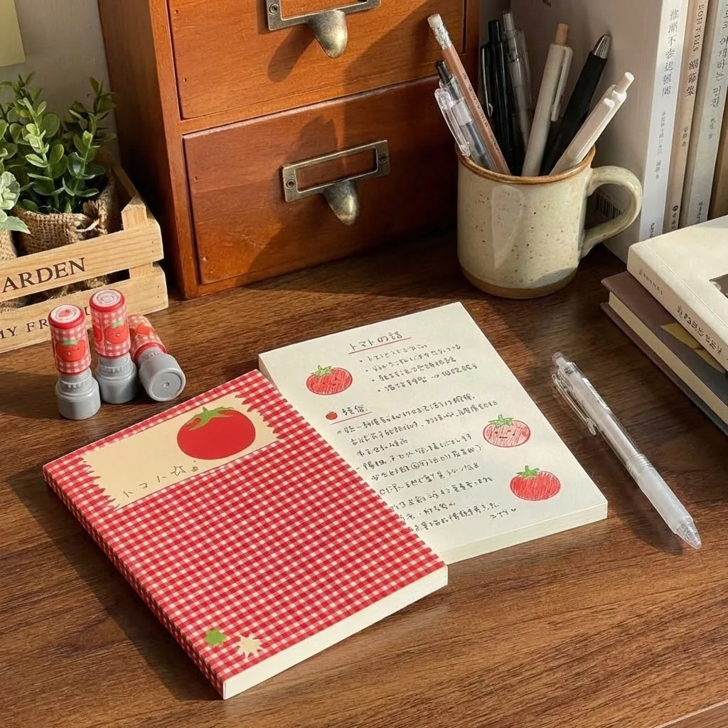 Caderno Lovely Tomato, Cadernos Grossos em Branco com 78-96 Páginas para Escrita, Desenho, Esboço, Diário e Mapa Mental