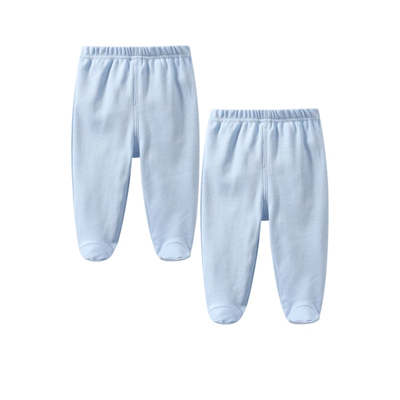 Pantalones de algodón para bebé recién nacido, conjunto de 2 piezas, cintura elástica, unicolor, 0-12 meses