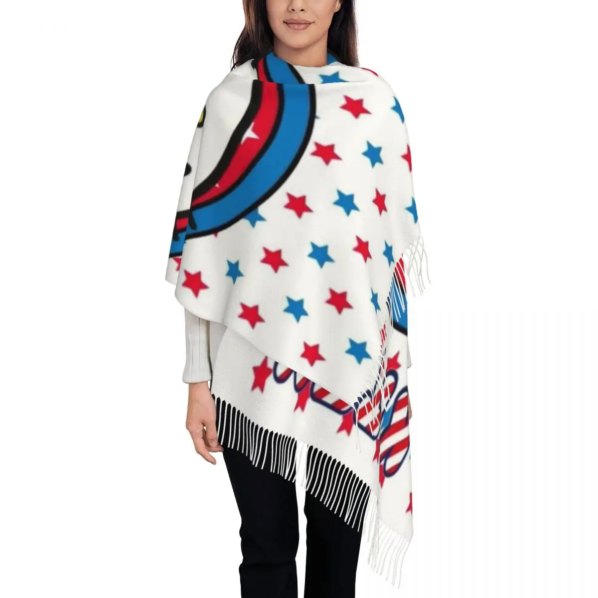 

Женский шарф с кисточками Hello Kitty The Old Glory, мягкие шали, женские зимне-осенние шарфы на заказ