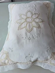 4pcsBOHAO 2024 Embroidered Cross Pillowcases with Gold Embroidered Flowers Elegant European Embroidered Home Fashion Pillowsilp