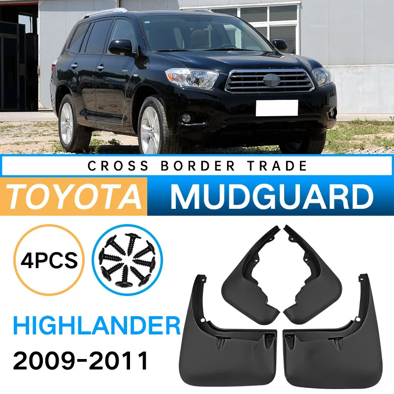 Car Auto Mud Flaps Splash Guards Fender Mudguard for Toyota Highlander 2009-2011 Thick Rubber Anti Mud Anti Splash Parts