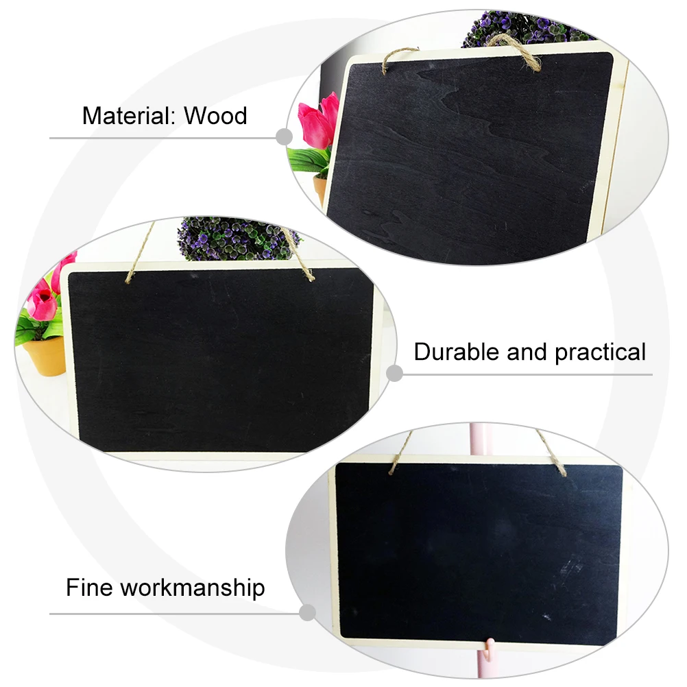 

2 Pcs High Quality Chalkboard Wood Design Notice Board White Chalk Contrast Professional Modern Decor