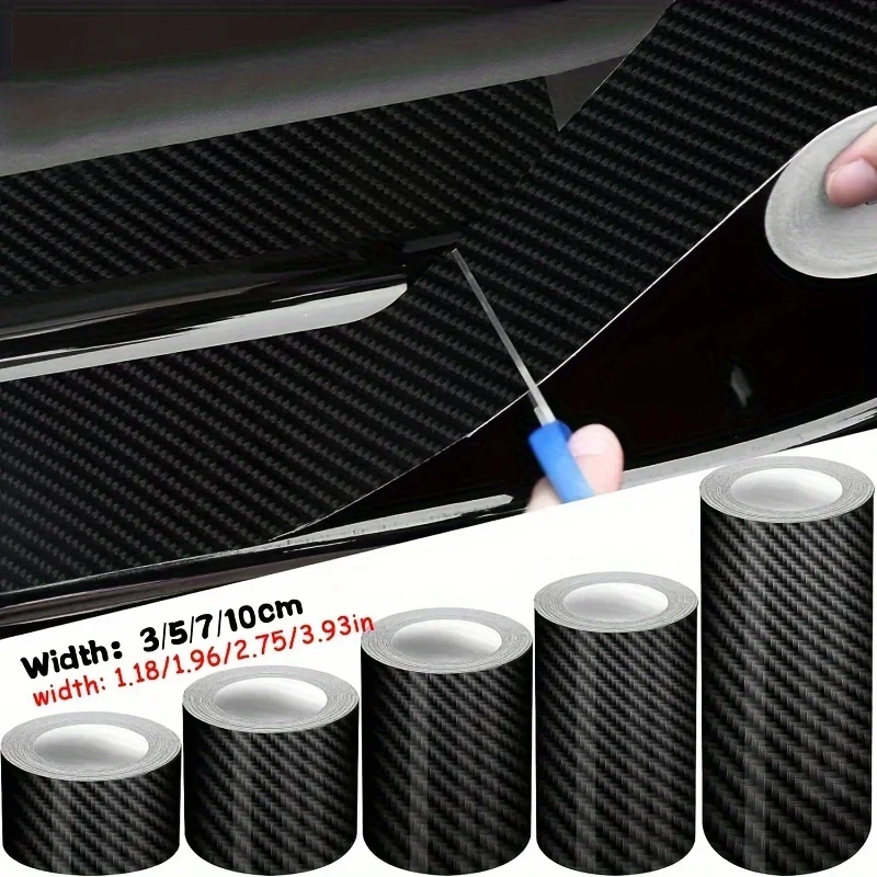 3D Nano Carbon Fiber Car Sticker DIY Film Paste Protection Strip Auto Door Sill Side Mirror Anti Scratch Tape Bumper Protector image 2