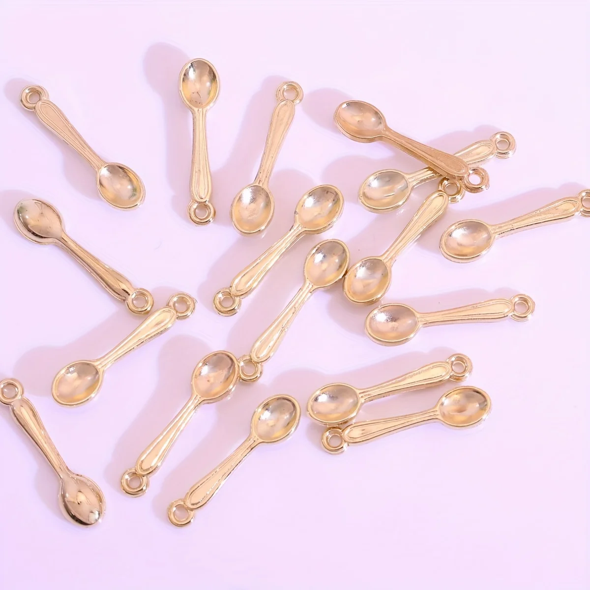 60pcs Miniature Pendant Spoons, CCB Spoons, Charming Beads, Suitable for Jewelry Making, Keychains, Pendants