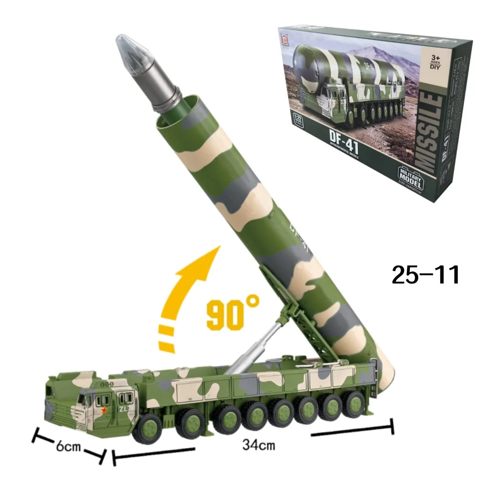 

1:72 Military Series Building Blocks Chinese DF-41 Intercontinental Strategic Nuclear Missile Model DIY Toys For Boys Xmas Gifts