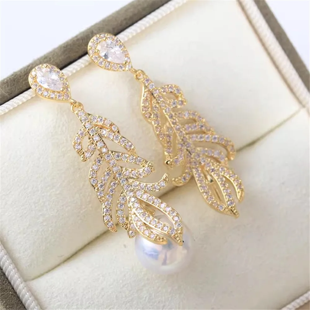 

4pcs Gold Plated Pearl Earring Settings Stud Bases DIY Jewelry Making for Handmade Accessories S925 Sterling Silver Ear Needle