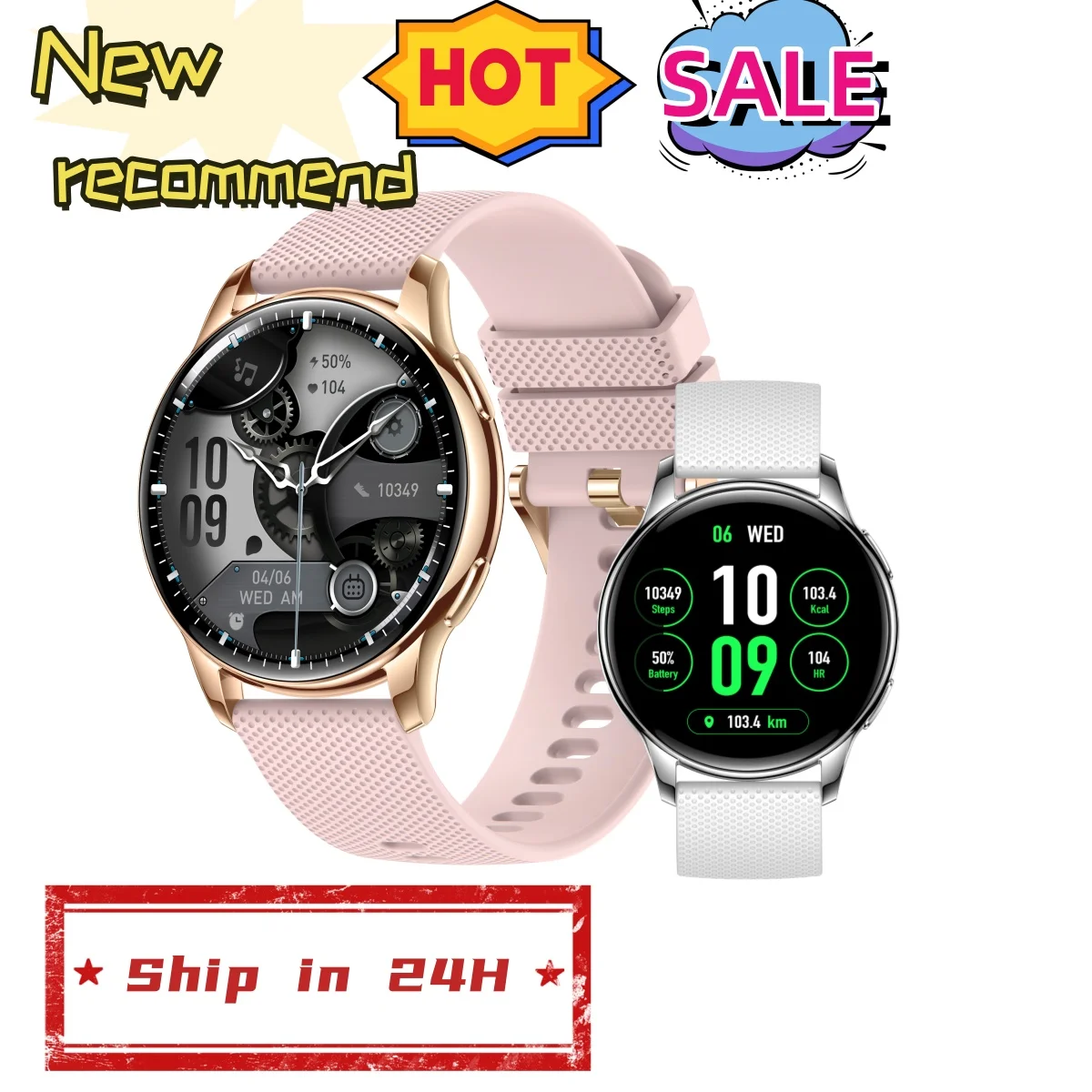 

Best Gift Bluetooth Smart Watch For Women 1.32" 466*466 Full Touch HD Screen IP68 Waterproof Heart Rate Blood Monitor Smartwatch