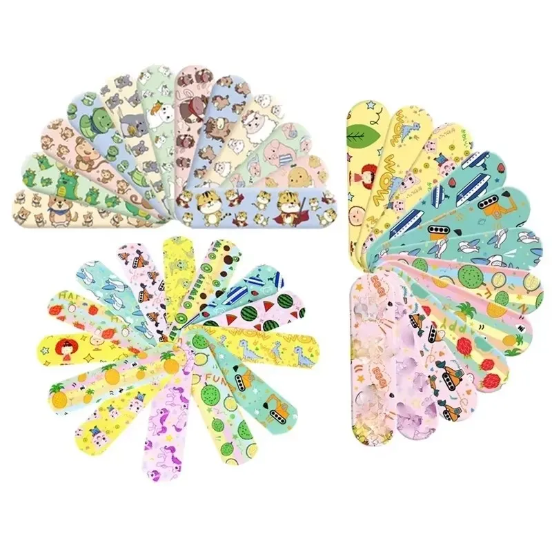 

40/80/120/160/200 шт., кровоостанавливающие пластыри с рисунком животных для детей, милые самоклеящиеся бинты, набор для оказания первой помощи, без коробки