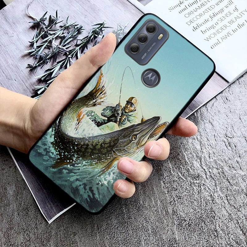 Bass Fish Fisherman Phone Case For Moto G84 G22 G32 G42 G52 G62 G53 G72 G60 G60S G100 G10 G20 G30 G13 G50 G 5G G Pure