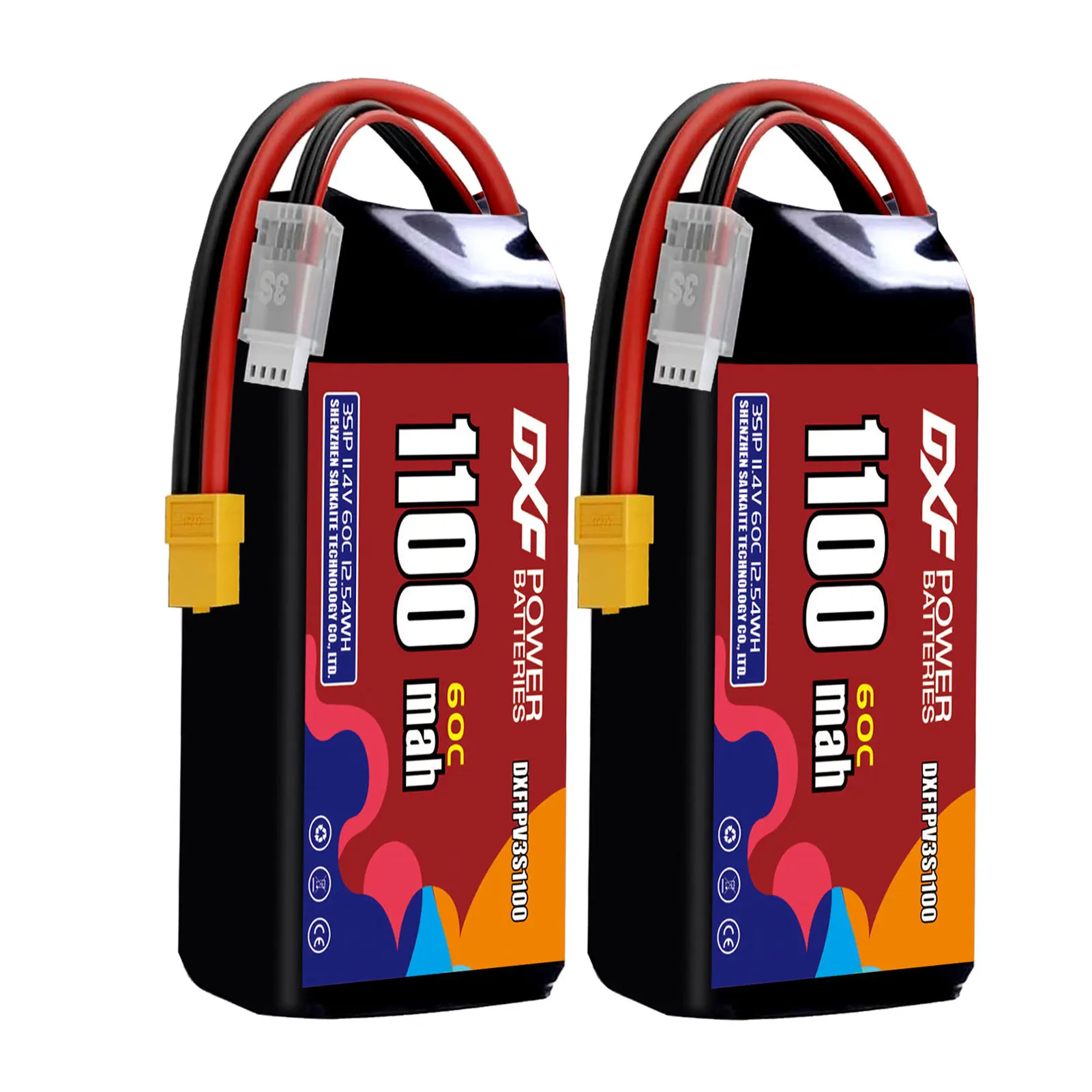 

DXF Lipo 3S аккумулятор 11,4 В 1100 мАч 60C с разъемом XT30 XT60 JST для квадрокоптера, вертолета, дрона, самолета, FPV