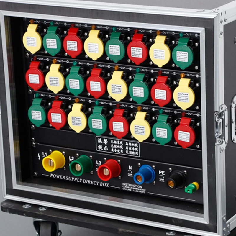 24-Way Industrial Power Distribution Equipment Large Screen Stage Performance Lighting Cabinet Straight-Through Socket Box IP65