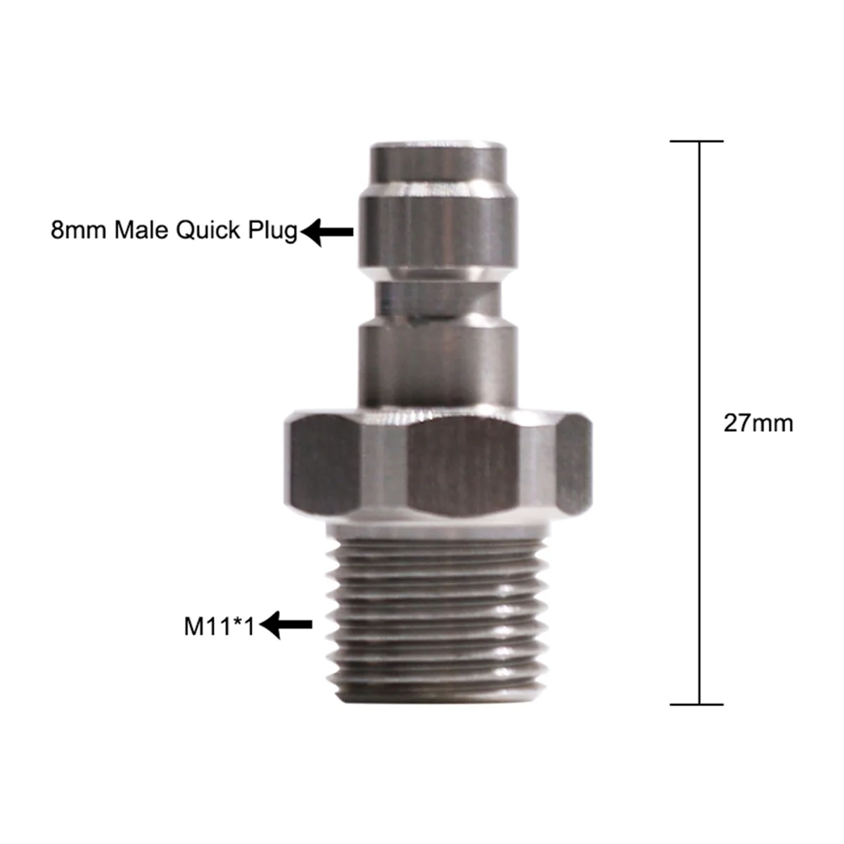 M08K 2 Pcs Universal 8mm Quick-Disconnect Plug Adapter, M11x1 Female Thread and External Thread for Carbon Dioxide Adapter
