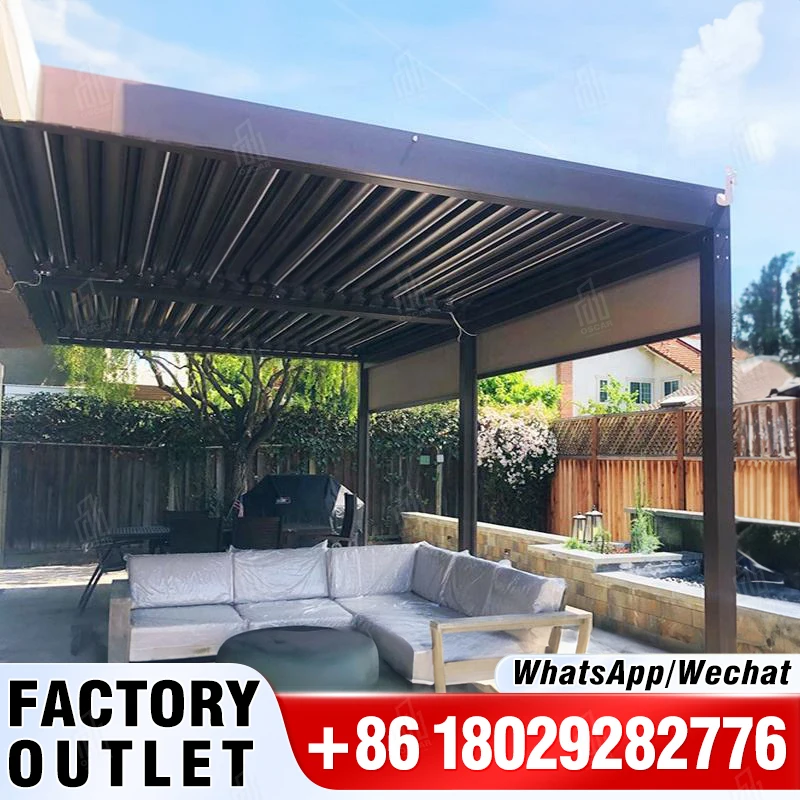 Customized High Standard Patio Outdoor Pergola Shade Retractable Roof Pergola Louver Gazebo 4X3 Outdoor Garden Pergola