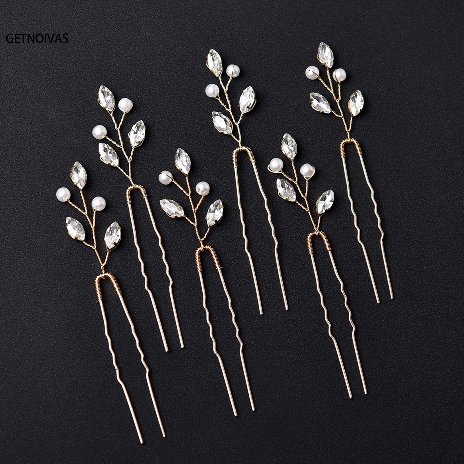 6PCS Rhinestones U-shaped Hair Pins Little Simple Bride Wedding Hair Pins Bridal Hair Piece Wedding Hair Accessories for Women