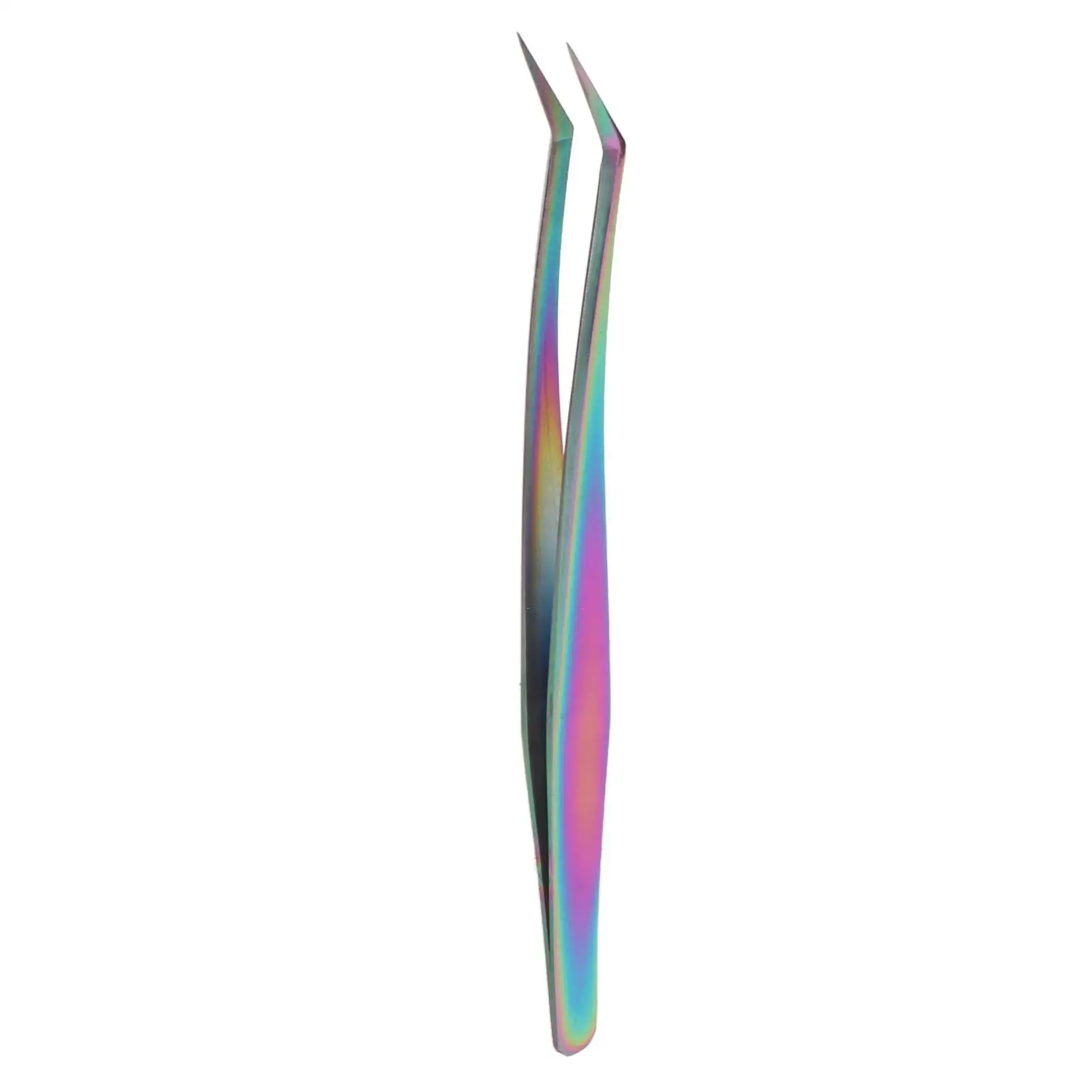 Colorful False for eyelash Extension Tweezers - Stainless Steel Oblique for beauty Artists & Salons