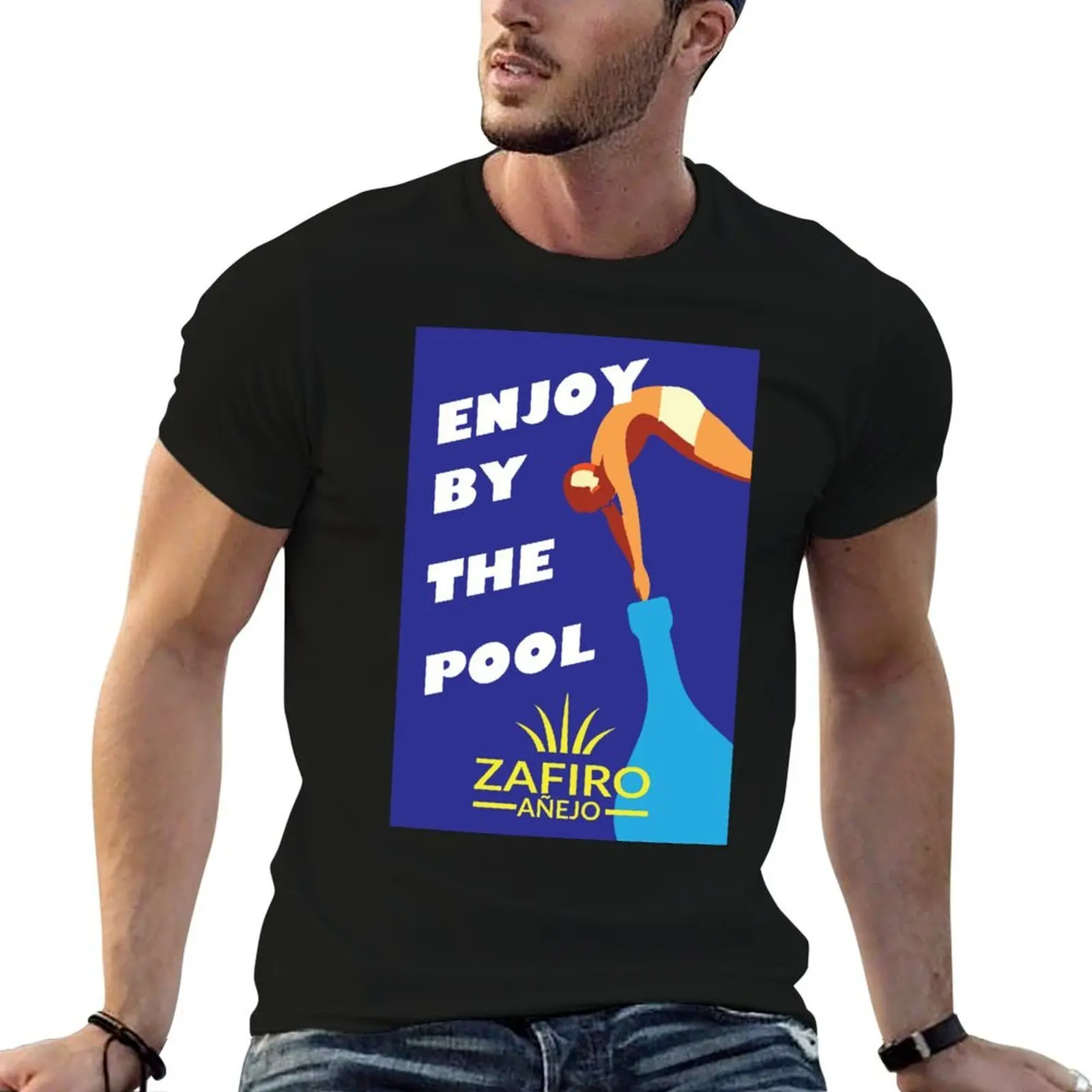 

Zafiro Anejo Vintage Poster T-Shirt t shirt for man cotton t shirts high quality t shirts for man graphic vintage T-shirt