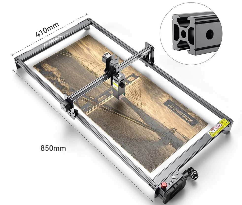 Larger Engraving Area For A5/X7/A10/S10 Laser Engraving Machine Expansion Kit 410*850mm High Precision Quick Assembly