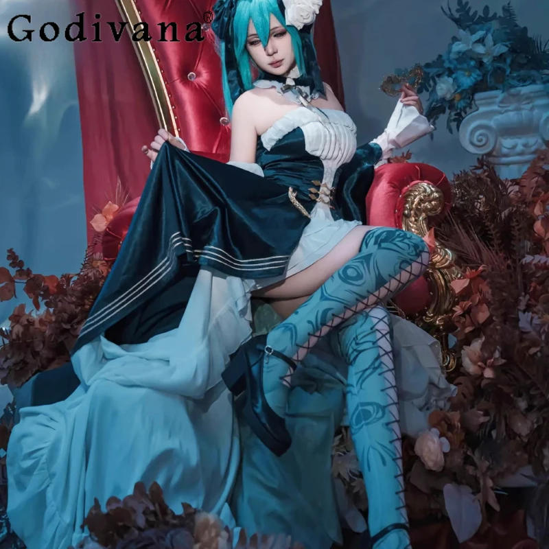 Cosplay Party Dress for Women Black Street Halloween Uniform Full Dress Set Female Festival Carnival Role Playing Dress