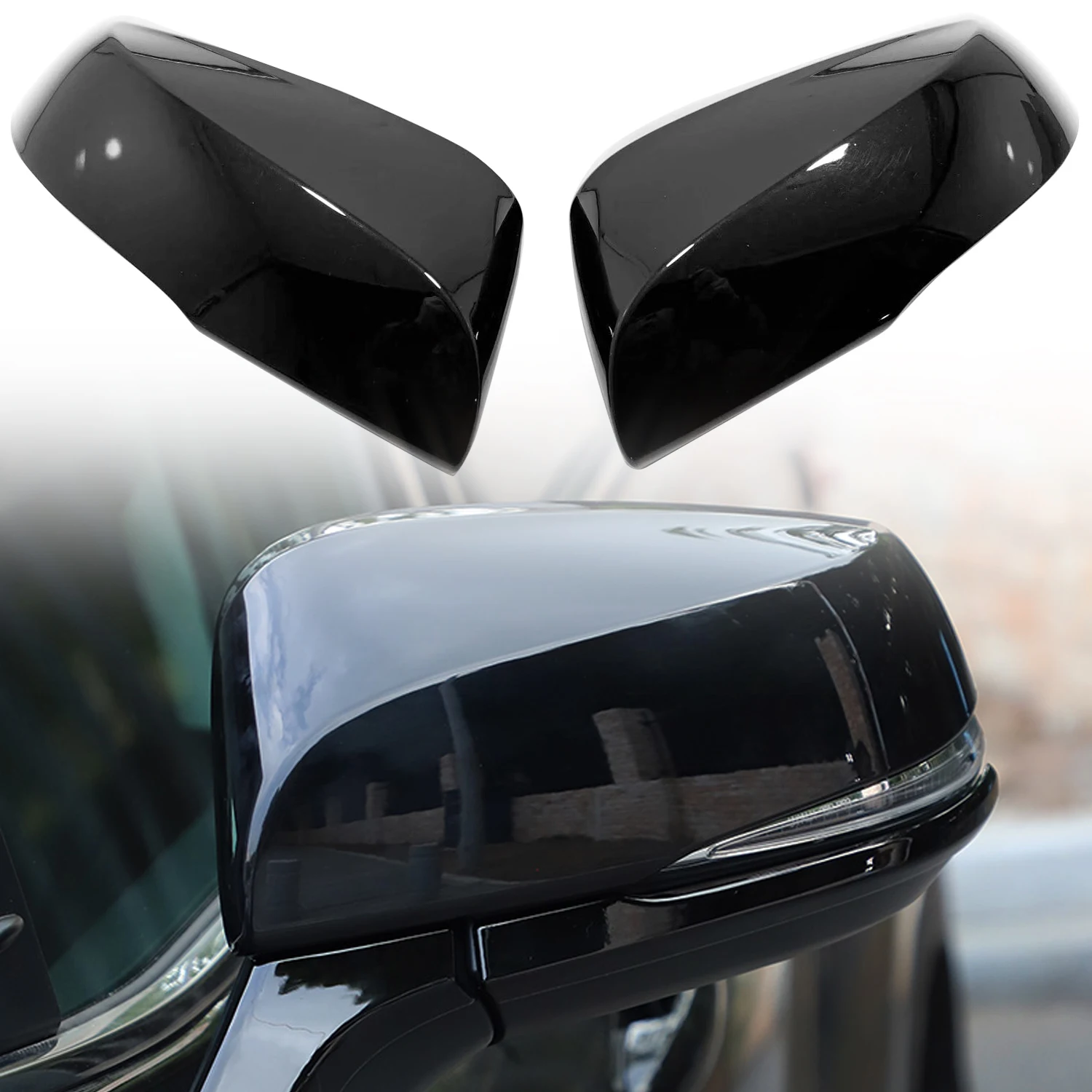 

for Toyota Highlander XU70 2020-2024 Side Door Rearview Mirrors Decoration Cover Trim ABS 2pcs Car Exterior Accessories